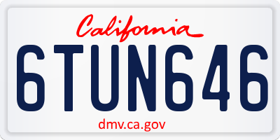 CA license plate 6TUN646