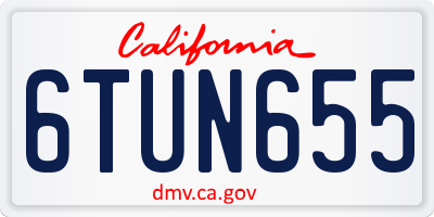 CA license plate 6TUN655