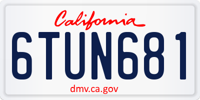 CA license plate 6TUN681