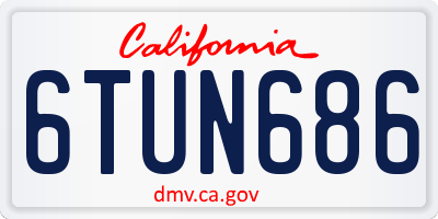 CA license plate 6TUN686