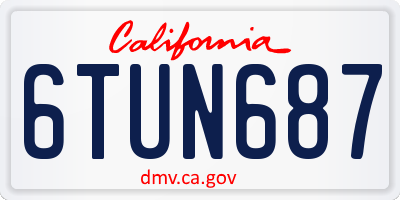 CA license plate 6TUN687
