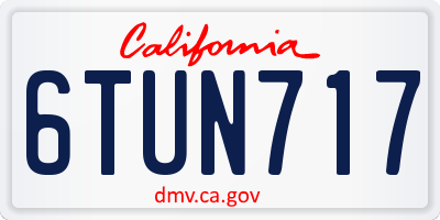 CA license plate 6TUN717