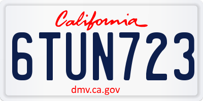 CA license plate 6TUN723