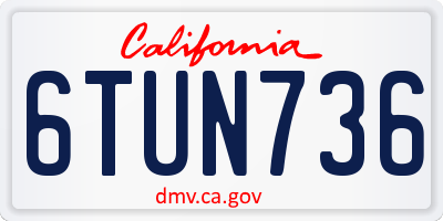 CA license plate 6TUN736