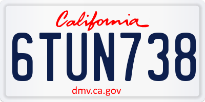 CA license plate 6TUN738