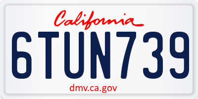 CA license plate 6TUN739