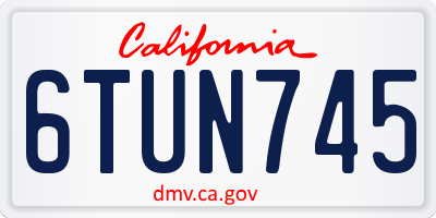 CA license plate 6TUN745