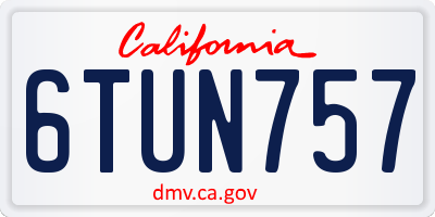 CA license plate 6TUN757