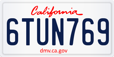 CA license plate 6TUN769