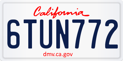CA license plate 6TUN772