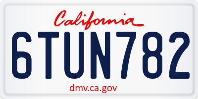 CA license plate 6TUN782