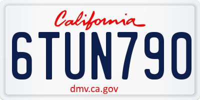 CA license plate 6TUN790