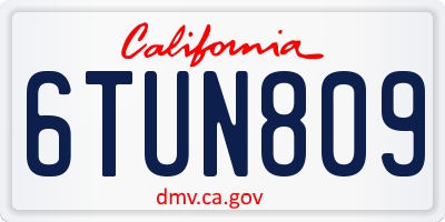 CA license plate 6TUN809