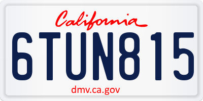 CA license plate 6TUN815