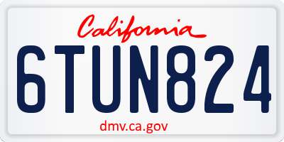 CA license plate 6TUN824