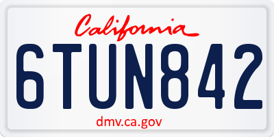 CA license plate 6TUN842