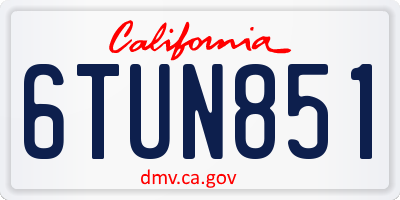 CA license plate 6TUN851