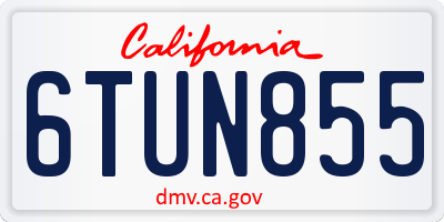 CA license plate 6TUN855