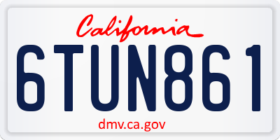 CA license plate 6TUN861