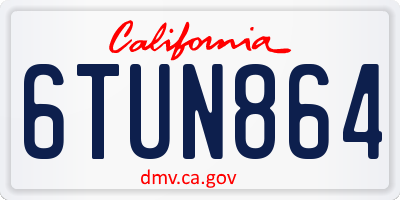CA license plate 6TUN864
