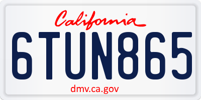 CA license plate 6TUN865