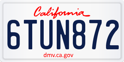 CA license plate 6TUN872