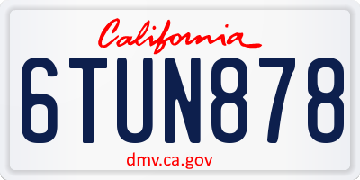 CA license plate 6TUN878