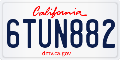 CA license plate 6TUN882