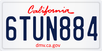 CA license plate 6TUN884