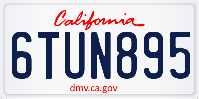 CA license plate 6TUN895