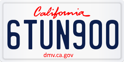 CA license plate 6TUN900