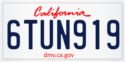 CA license plate 6TUN919