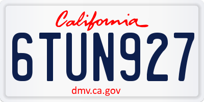 CA license plate 6TUN927