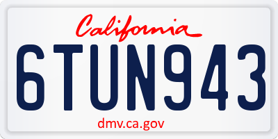 CA license plate 6TUN943