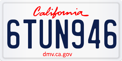 CA license plate 6TUN946