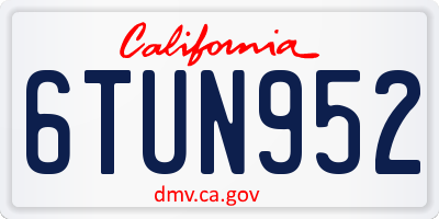 CA license plate 6TUN952