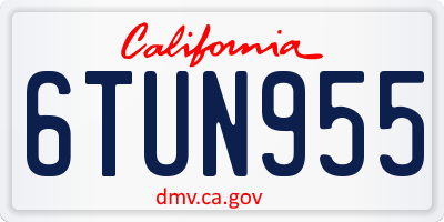 CA license plate 6TUN955