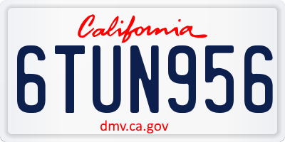 CA license plate 6TUN956