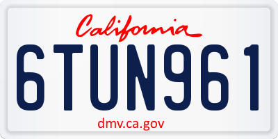 CA license plate 6TUN961