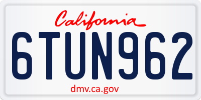 CA license plate 6TUN962