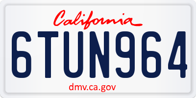 CA license plate 6TUN964