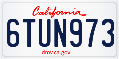 CA license plate 6TUN973