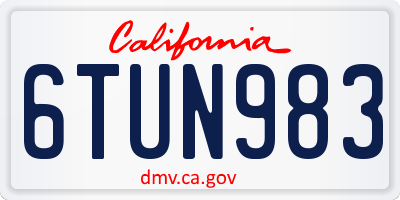 CA license plate 6TUN983