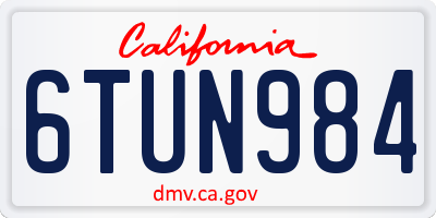 CA license plate 6TUN984