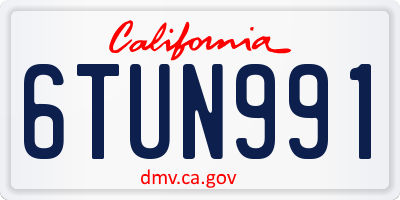 CA license plate 6TUN991