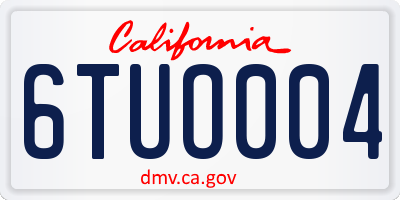 CA license plate 6TUO004