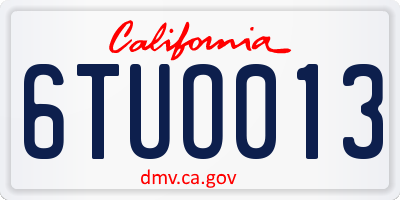 CA license plate 6TUO013