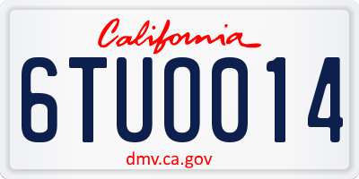 CA license plate 6TUO014