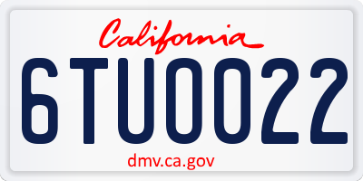 CA license plate 6TUO022
