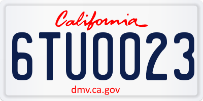 CA license plate 6TUO023
